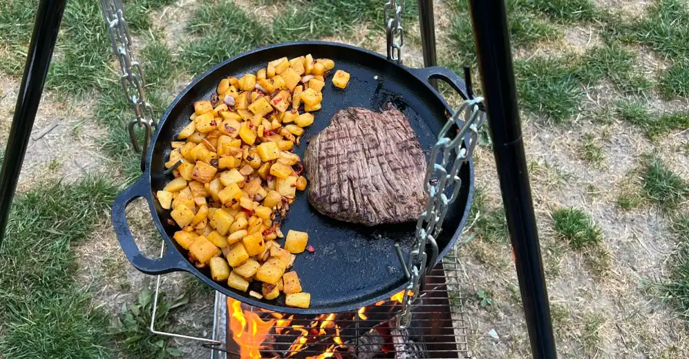 grillen en koken tijdens kamperen 