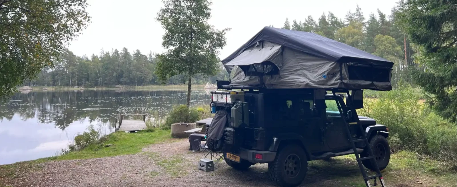 wildkamperen in zweden met 4x4 en daktent